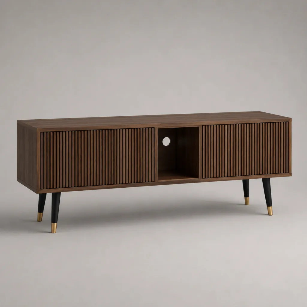 Melamina MDF e armadio per televisore rettangolare in acciaio, 160 × 40 × 60 cm