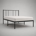 Telaio letto matrimoniale in metallo nero opaco per materassi 140 × 200 cm, dimensioni 146 × 207 × 100 cm