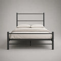 Telaio matrimoniale in acciaio antracite, letto 160 × 200 cm, dimensioni 208 × 166 × 110 cm